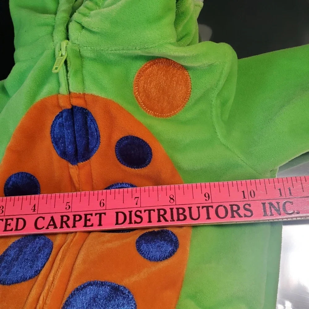 Koala Baby 3 Mos Green Dinosaur Halloween Costume Full Body Front Zipper 3D Tail